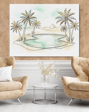 Oasis Pyramid Desert — oasis pyramid desert psd clay wall tan chairs 1land flush print