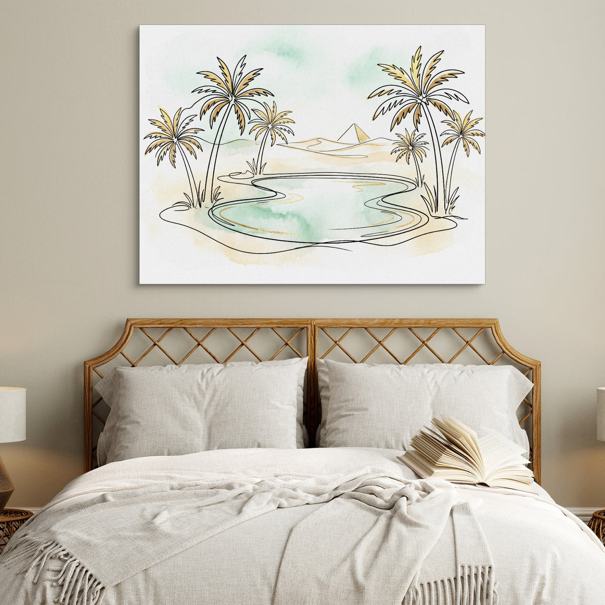Oasis Pyramid Desert — oasis pyramid desert sq white bedroom 1land flush print