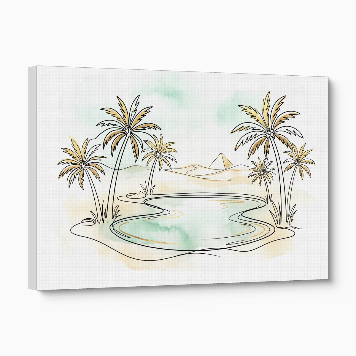 Oasis Pyramid Desert — oasis pyramid desert angled flush print