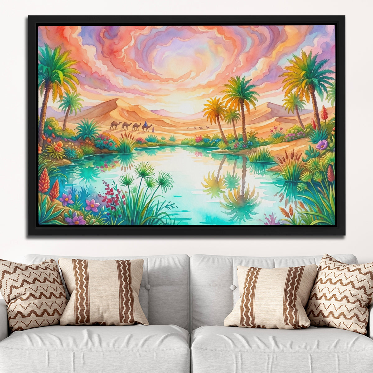Oasis Sunset Mirage — Oasis Sunset Mirage White Groovy Couch Close 277