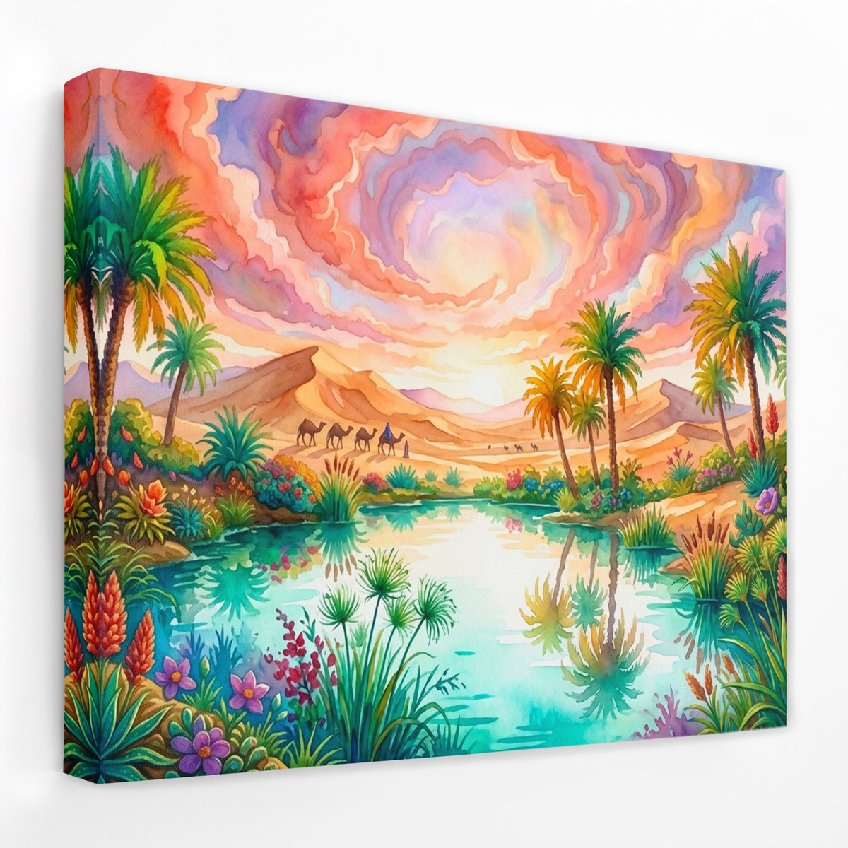 Oasis Sunset Mirage — Oasis Sunset Mirage Landscape   Side View   Mirror Wrap 177