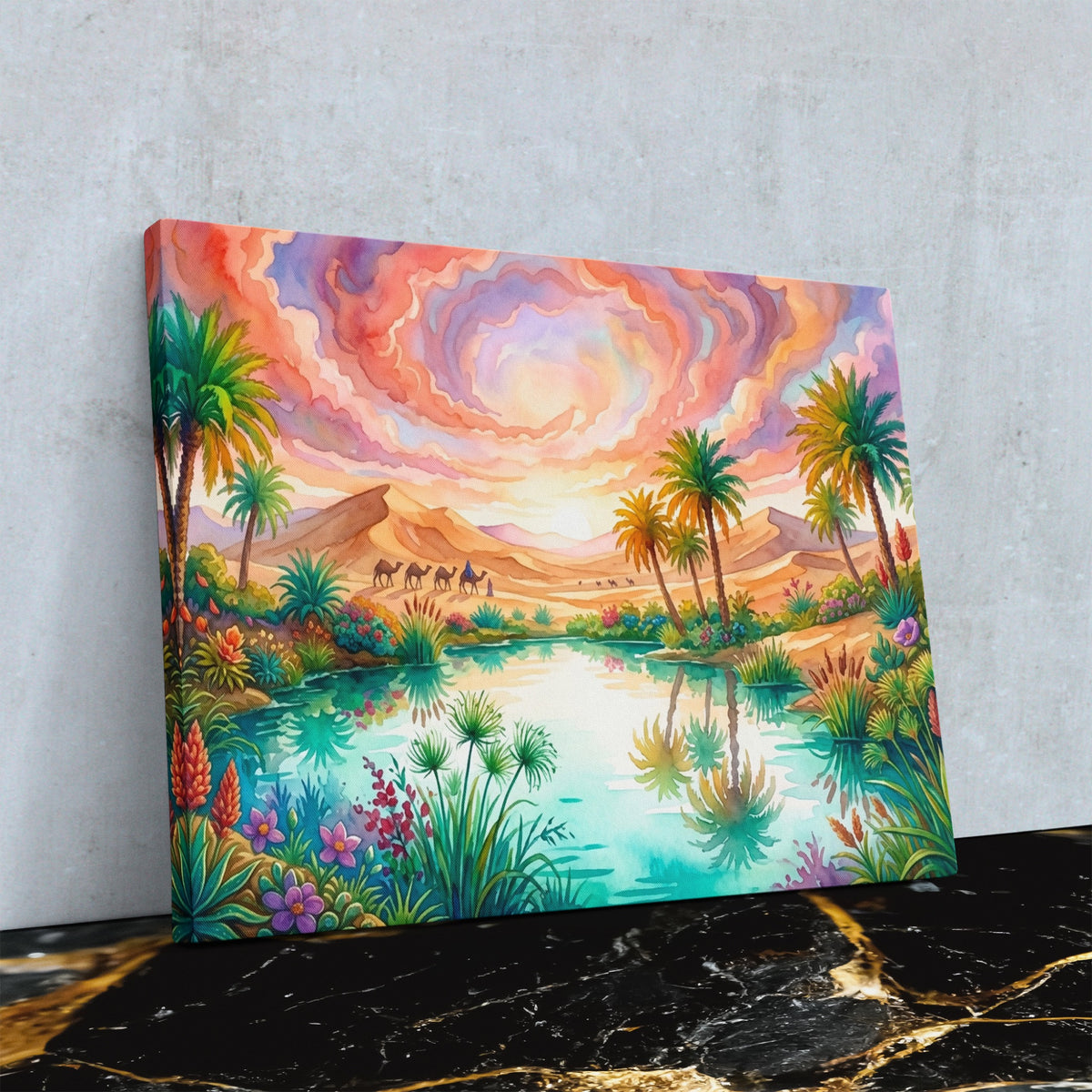 Oasis Sunset Mirage — Oasis Sunset Mirage Against Wall4x5 Reflect 17