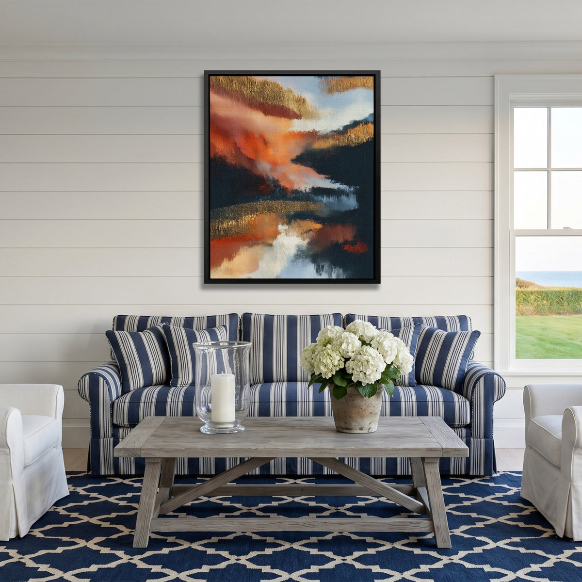 Ocean Ink Wash — Ocean Ink Wash Striped Couch Port 301