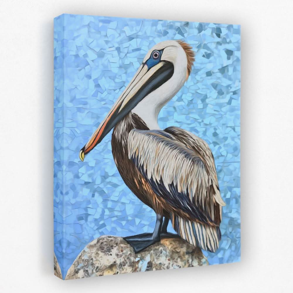 Ocean Pelican - Beach Canvas Wall Art