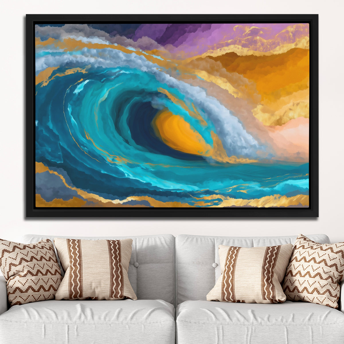 Ocean Wave Folding — Ocean Wave Folding White Groovy Couch Close 278