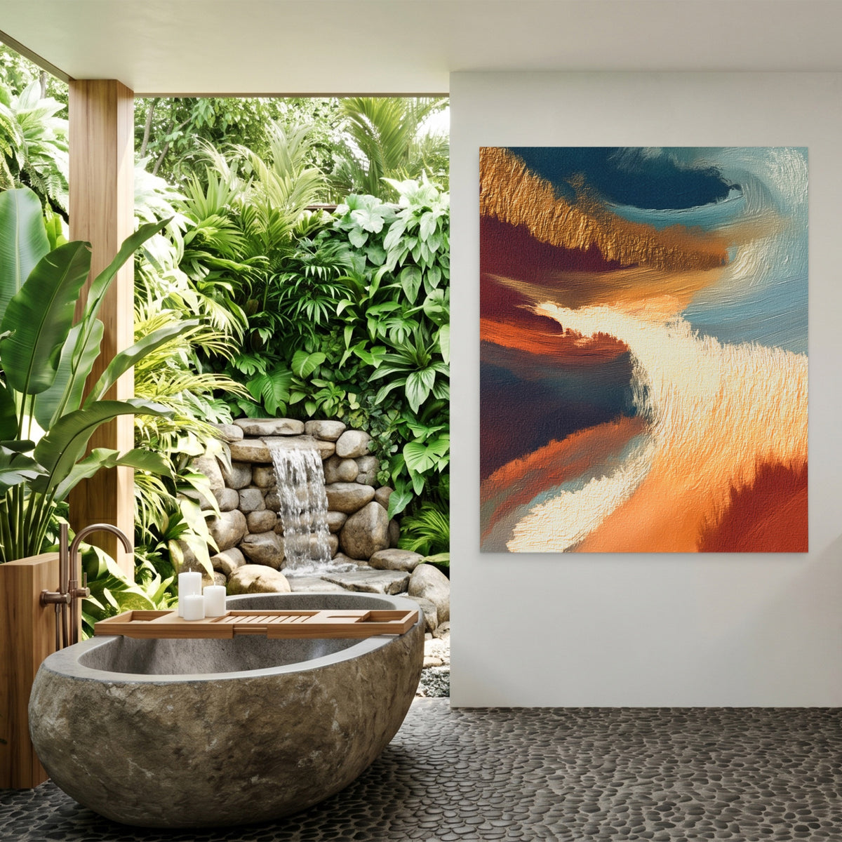 Ocean Waves Moonlight — Ocean Waves Moonlight Outdoor Bathroom Port 135