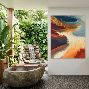 Ocean Waves Moonlight — Ocean Waves Moonlight Outdoor Bathroom Port 135