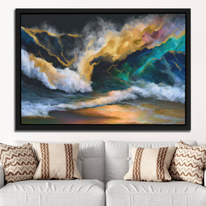 Oceanic Waves Turbulent — Oceanic Waves Turbulent White Groovy Couch Close 279
