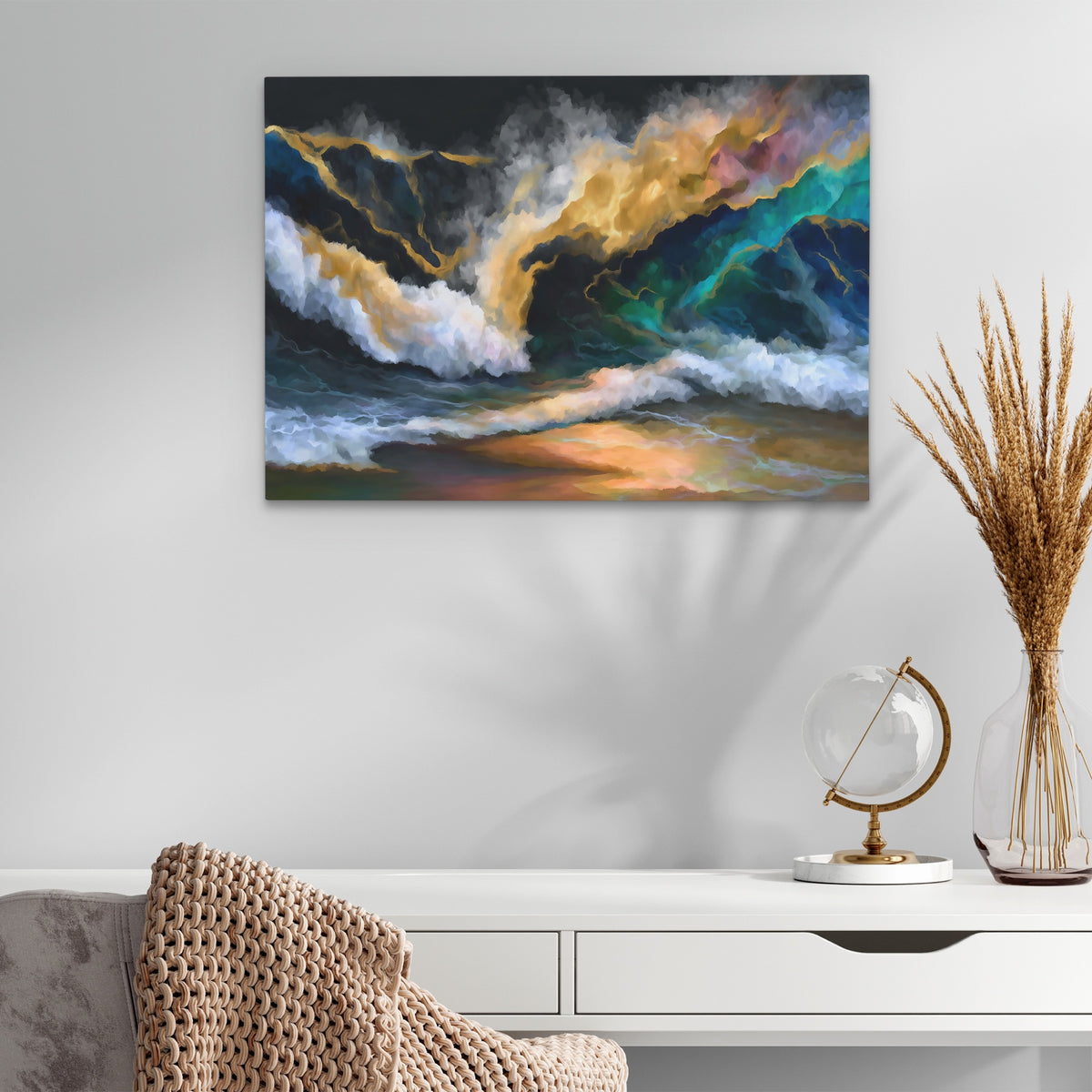 Oceanic Waves Turbulent — Oceanic Waves Turbulent White Office Glass land 299