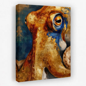 Octopus Amber Depths - Luxury Wall Art