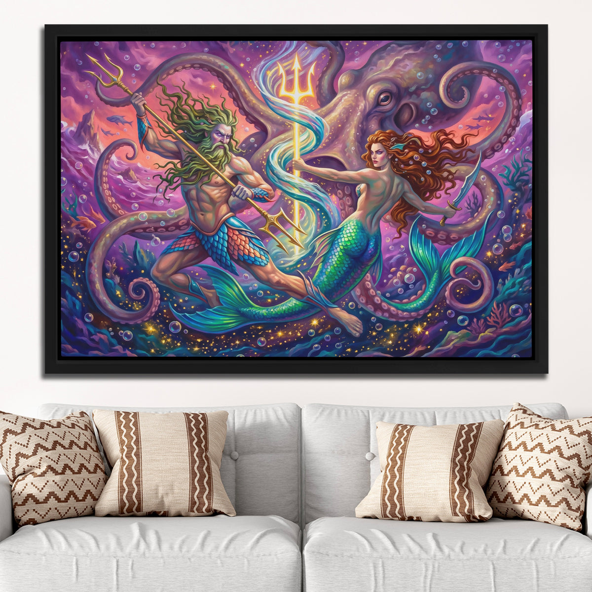 Octopus Cosmic Dance — Octopus Cosmic Dance White Groovy Couch Close 280