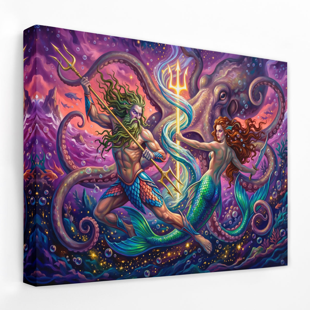 Octopus Cosmic Dance — Octopus Cosmic Dance Landscape   Side View   Mirror Wrap 180