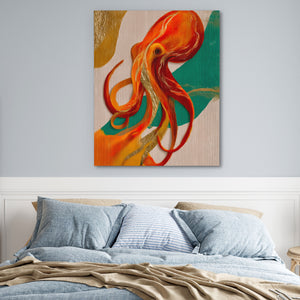 Octopus Flowing Line — Octopus Flowing Line Blue Bedroom 1