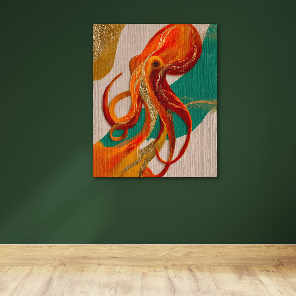 Octopus Flowing Line — Octopus Flowing Line Green Wall 126