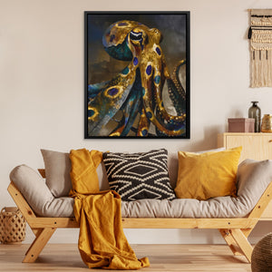 Octopus Golden Depths - Luxury Wall Art