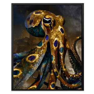 Octopus Golden Depths - Luxury Wall Art