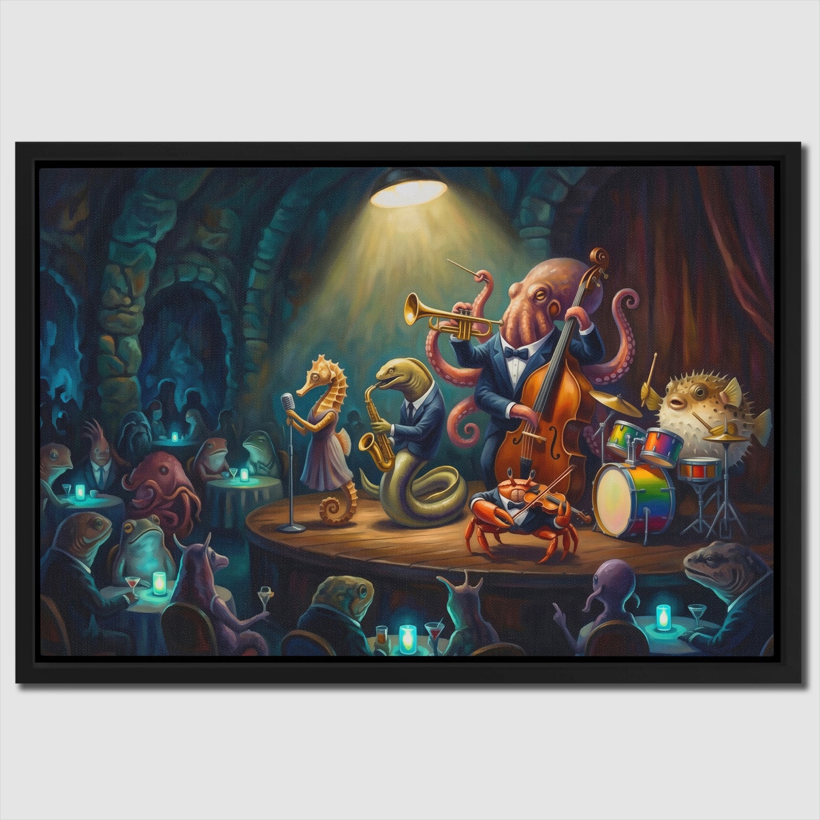 Octopus Underground Concert canvas wall art