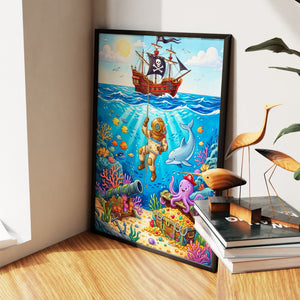 Octopus Underwater Kingdom — Octopus Underwater Kingdom New   Living Room Wall Apartment Zoom 227