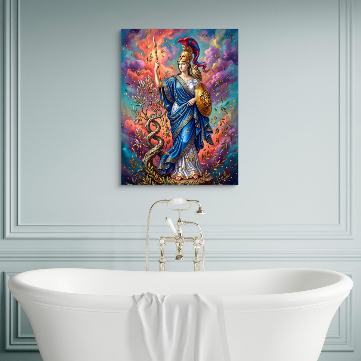 Olympian Athena — olympian athena sq luxury bathroom wall 1port flush print