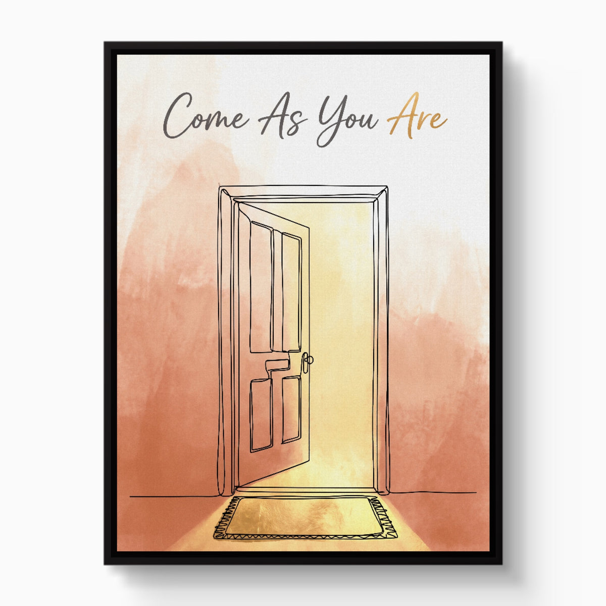 Open Door Welcome — open door welcome white studio framed black
