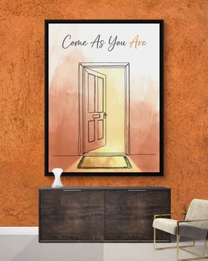 Open Door Welcome — open door welcome psd rust lux console 1port framed black