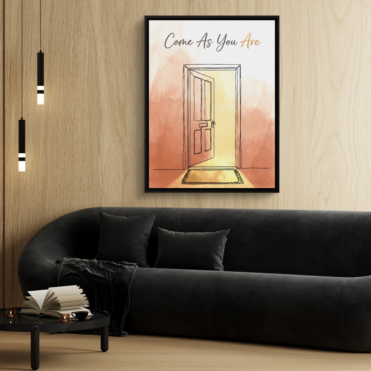 Open Door Welcome — open door welcome sq 70s vibes 1port framed black