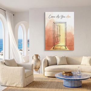 Open Door Welcome — open door welcome sq coast living room 1port flush print