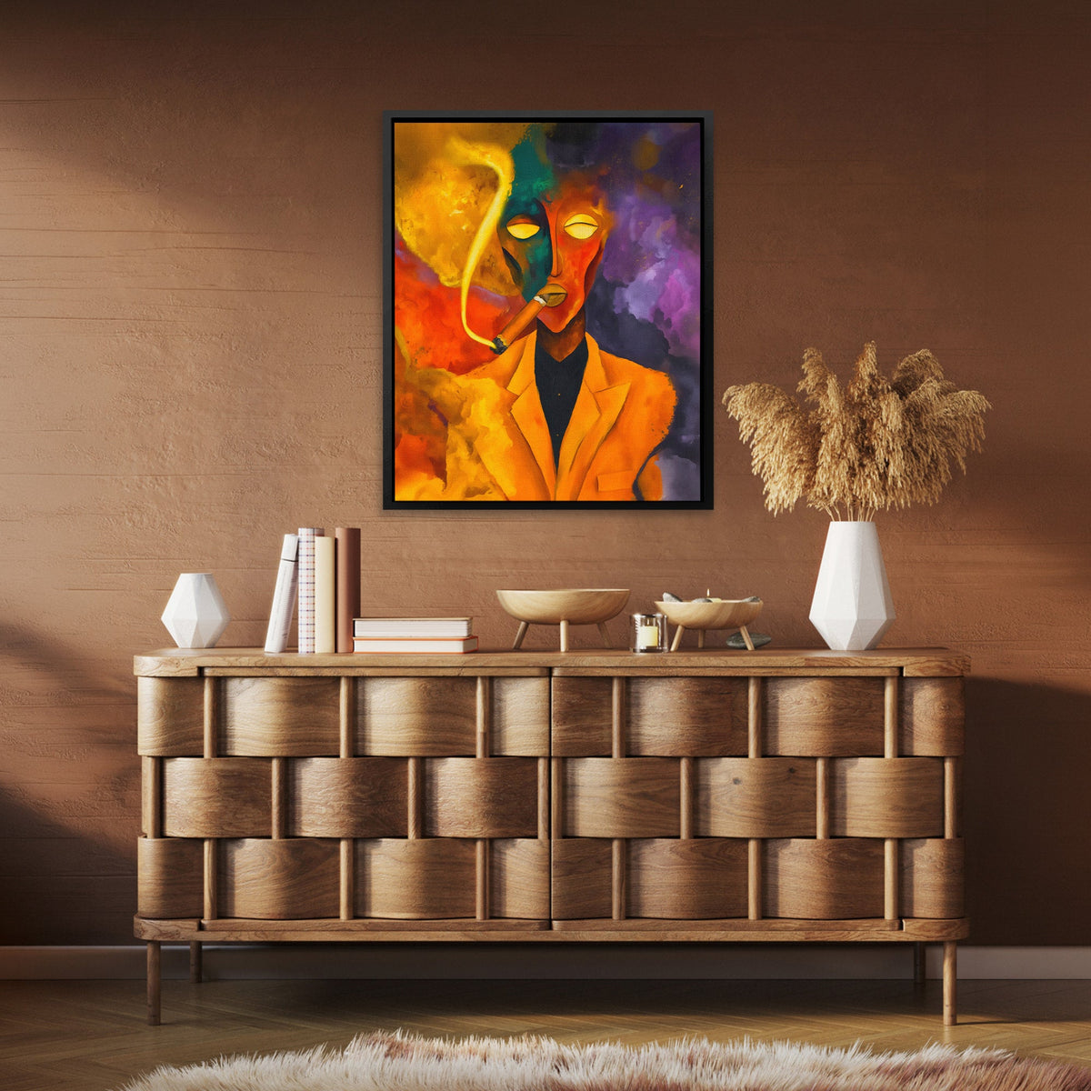 Orange Suit Reverie - Luxury Wall Art
