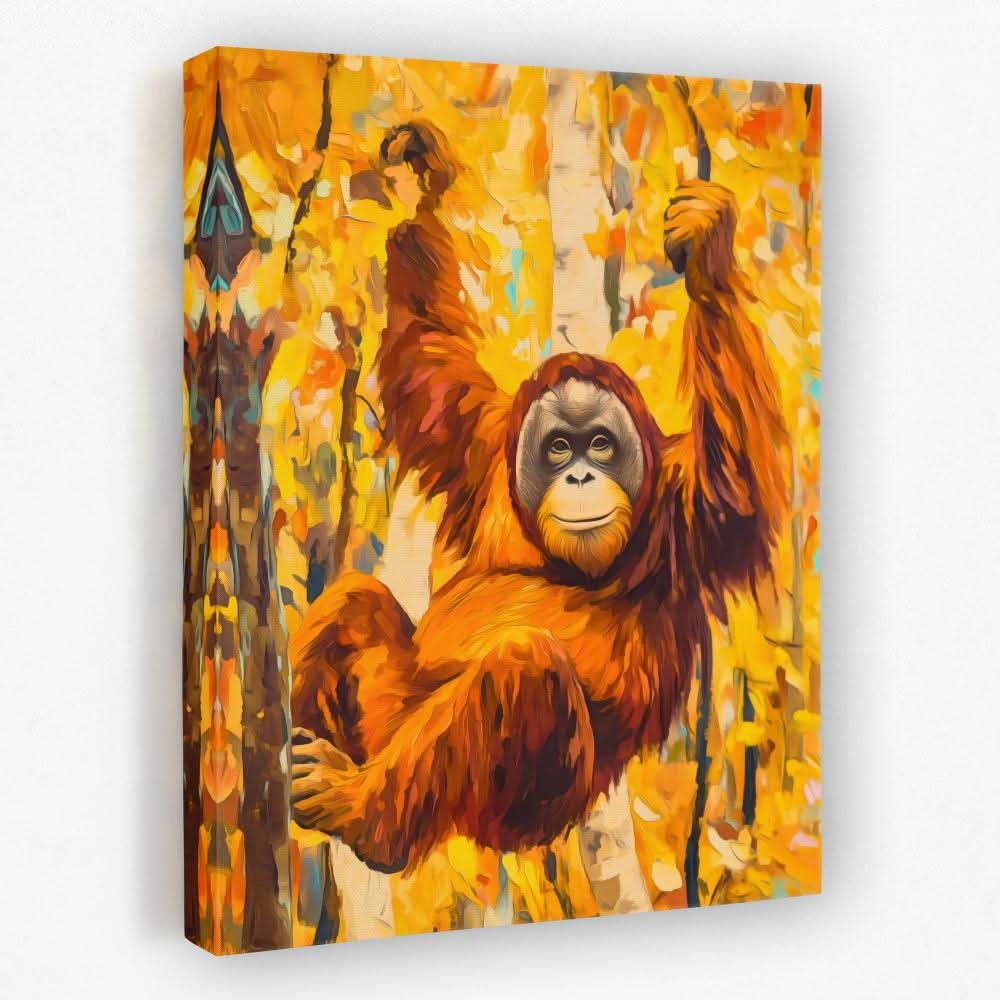 Orangutan’s Jungle Kingdom - Animals Canvas Wall Art