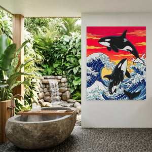 Orca Hokusai Wave — Orca Hokusai Wave Outdoor Bathroom Port 306