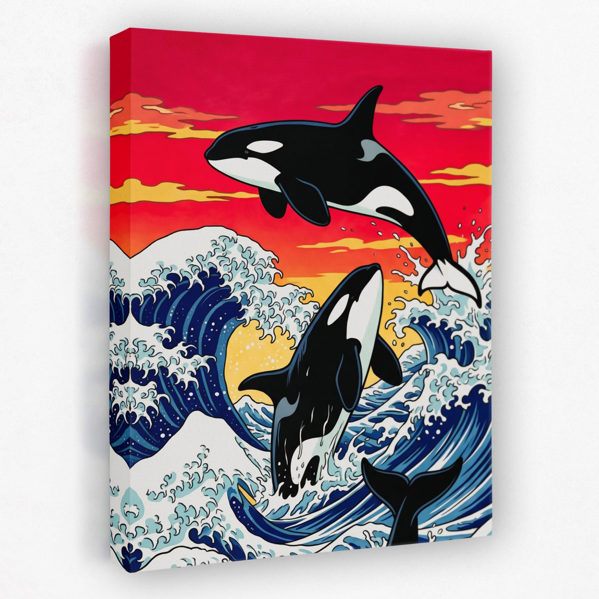 Orca Hokusai Wave — Orca Hokusai Wave Portrait   Side View   Mirror 356