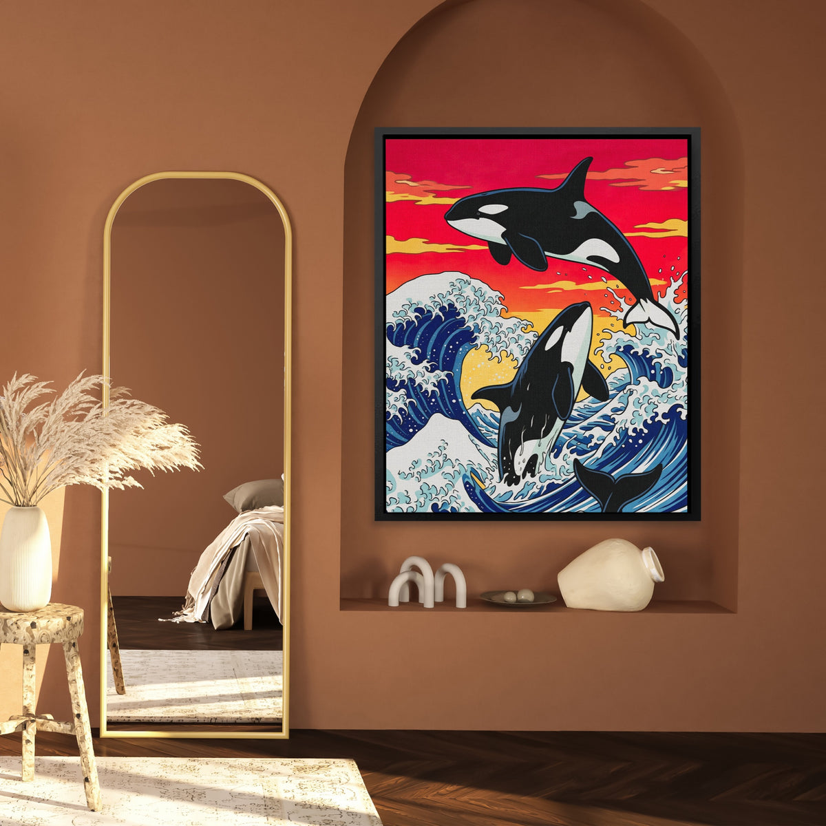 Orca Hokusai Wave — Orca Hokusai Wave Mexico House Wall 206