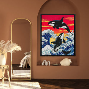 Orca Hokusai Wave — Orca Hokusai Wave Mexico House Wall 206