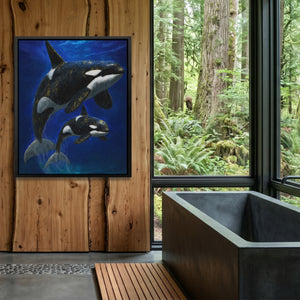 Orca Mother Calf — Orca Mother Calf Outdoor Bathroom Log Port 283