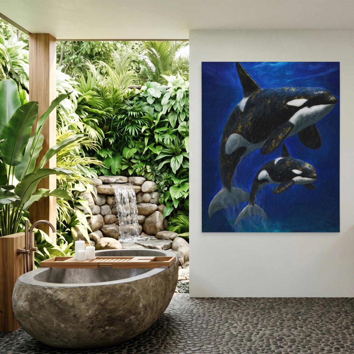 Orca Mother Calf — Orca Mother Calf Outdoor Bathroom Port 308