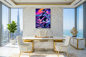 Orca Neon Breaching - Luxury Wall Art