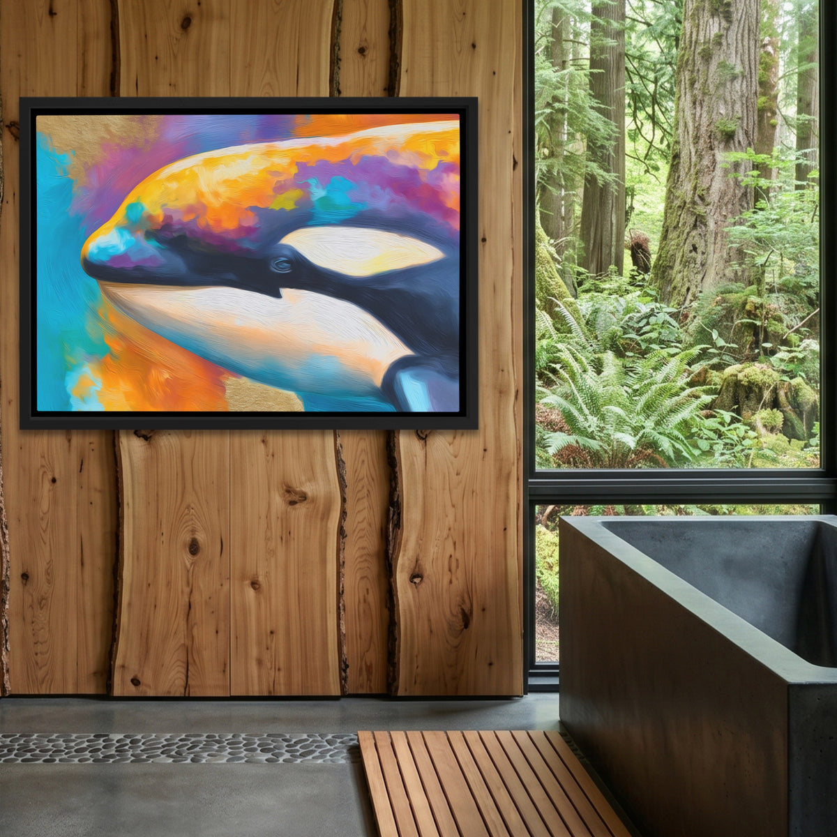 Orca Prismatic Portrait — Orca Prismatic Portrait Outdoor Bathroom Log Land 193
