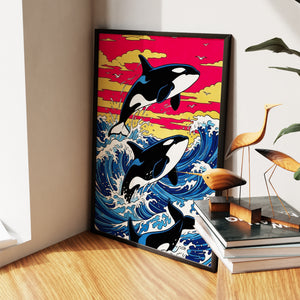 Orca Sunset Dance — Orca Sunset Dance New   Living Room Wall Apartment Zoom 234