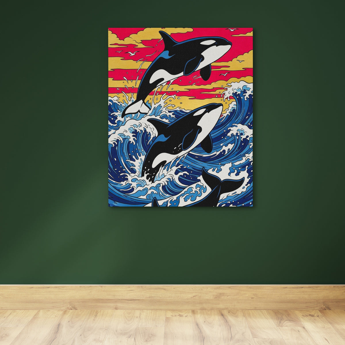 Orca Sunset Dance — Orca Sunset Dance Green Wall 134