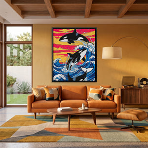 Orca Sunset Waves — Orca Sunset Waves Orange Room Port 260