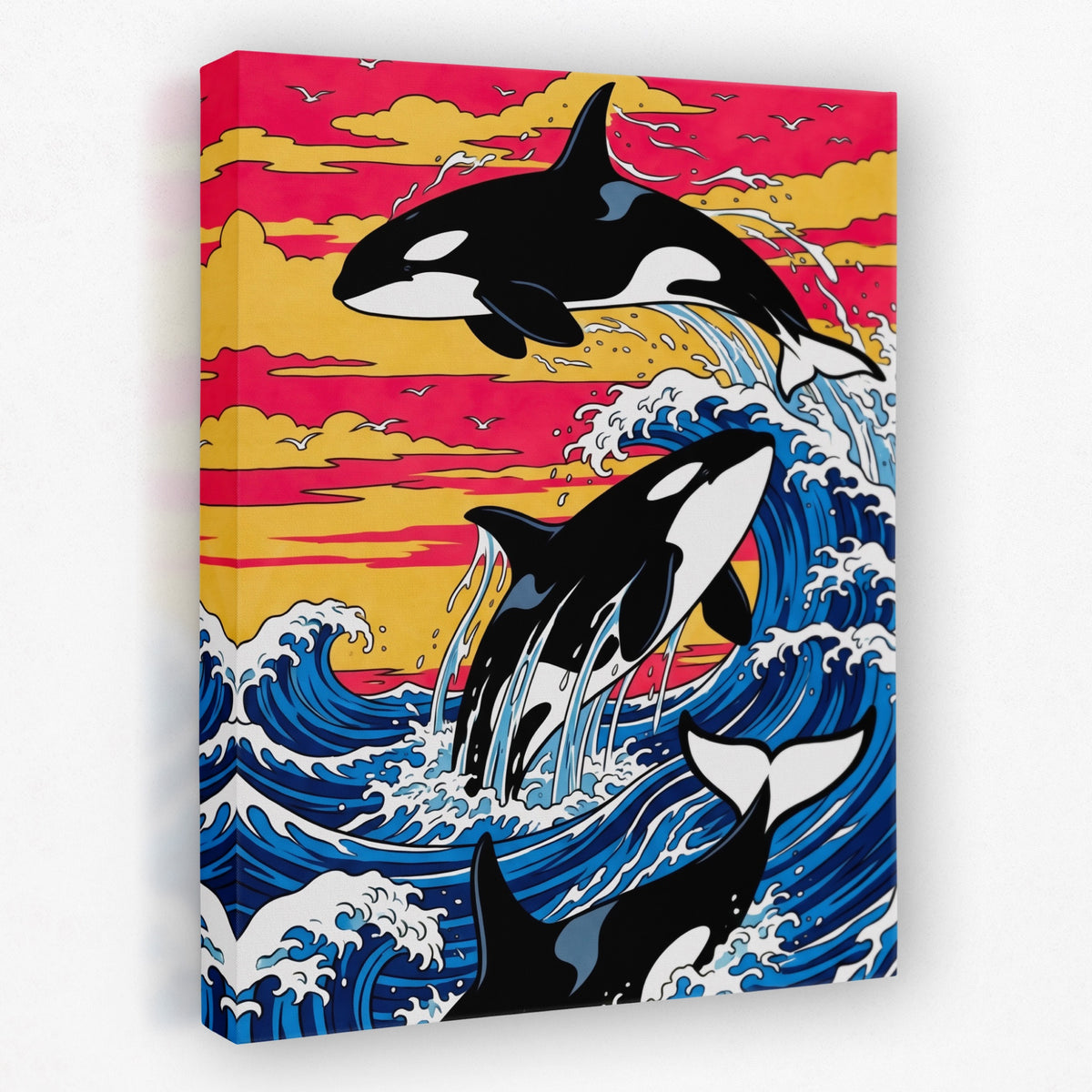 Orca Sunset Waves — Orca Sunset Waves Portrait   Side View   Mirror 360