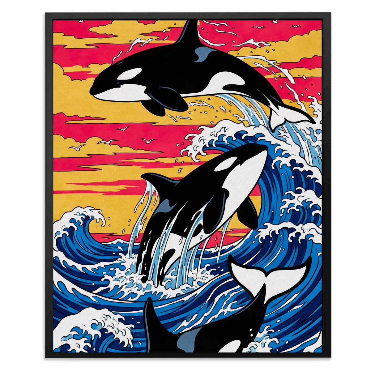 Orca Sunset Waves — Orca Sunset Waves Front Facing Portrait2 110