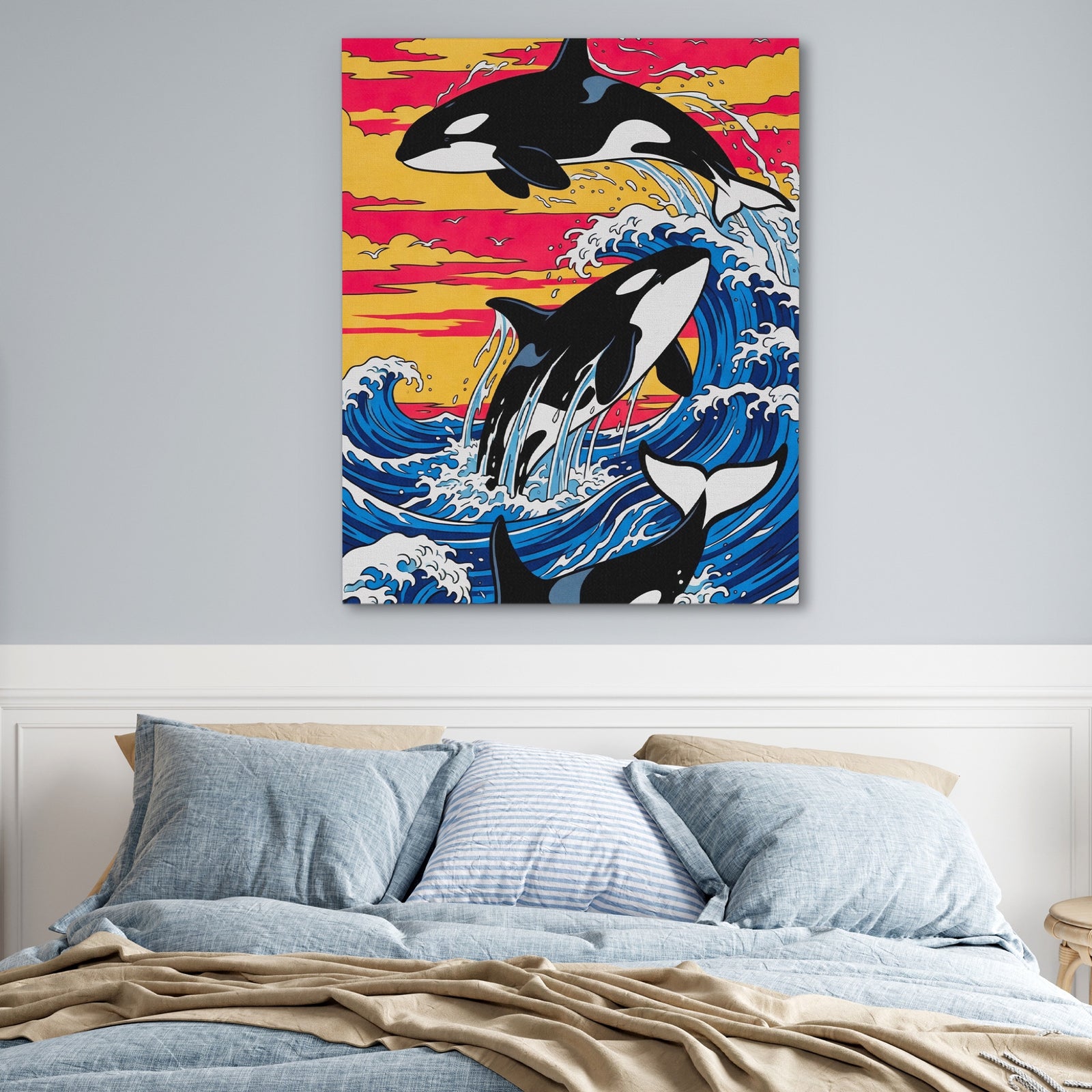 Orca Sunset Waves — Orca Sunset Waves Front Facing Portrait2 110