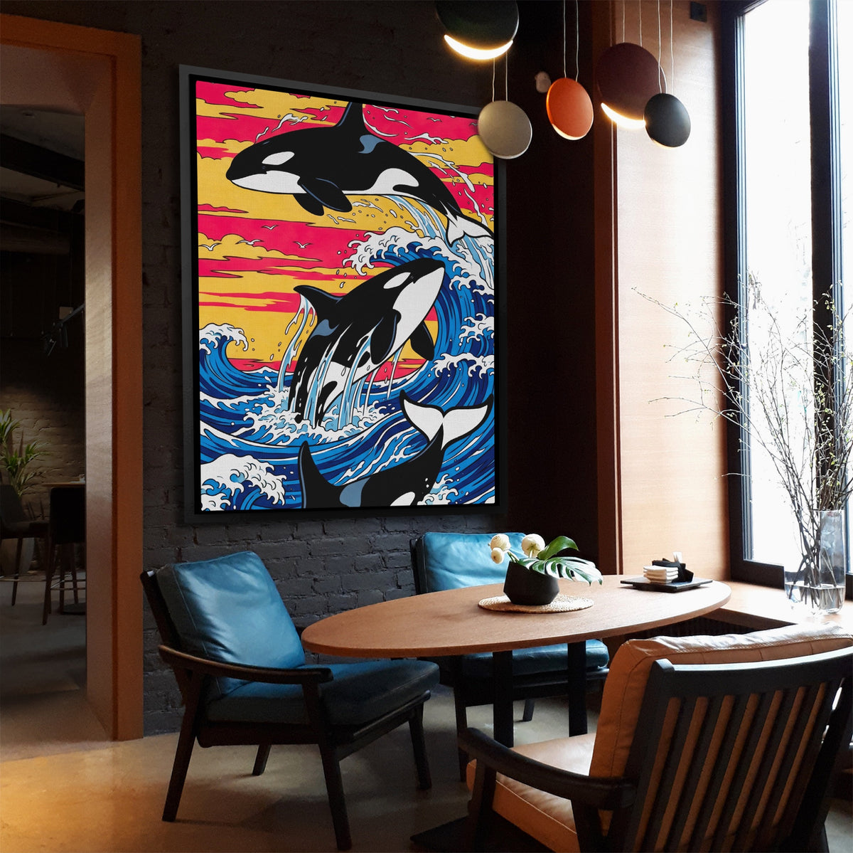 Orca Sunset Waves — Orca Sunset Waves Far Away Dining Room 85