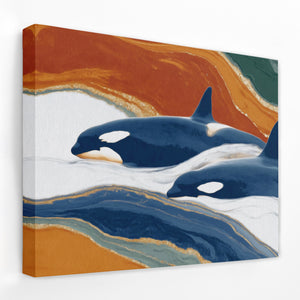 Orcas Hunting Dance — Orcas Hunting Dance Landscape   Side View   Mirror Wrap 156