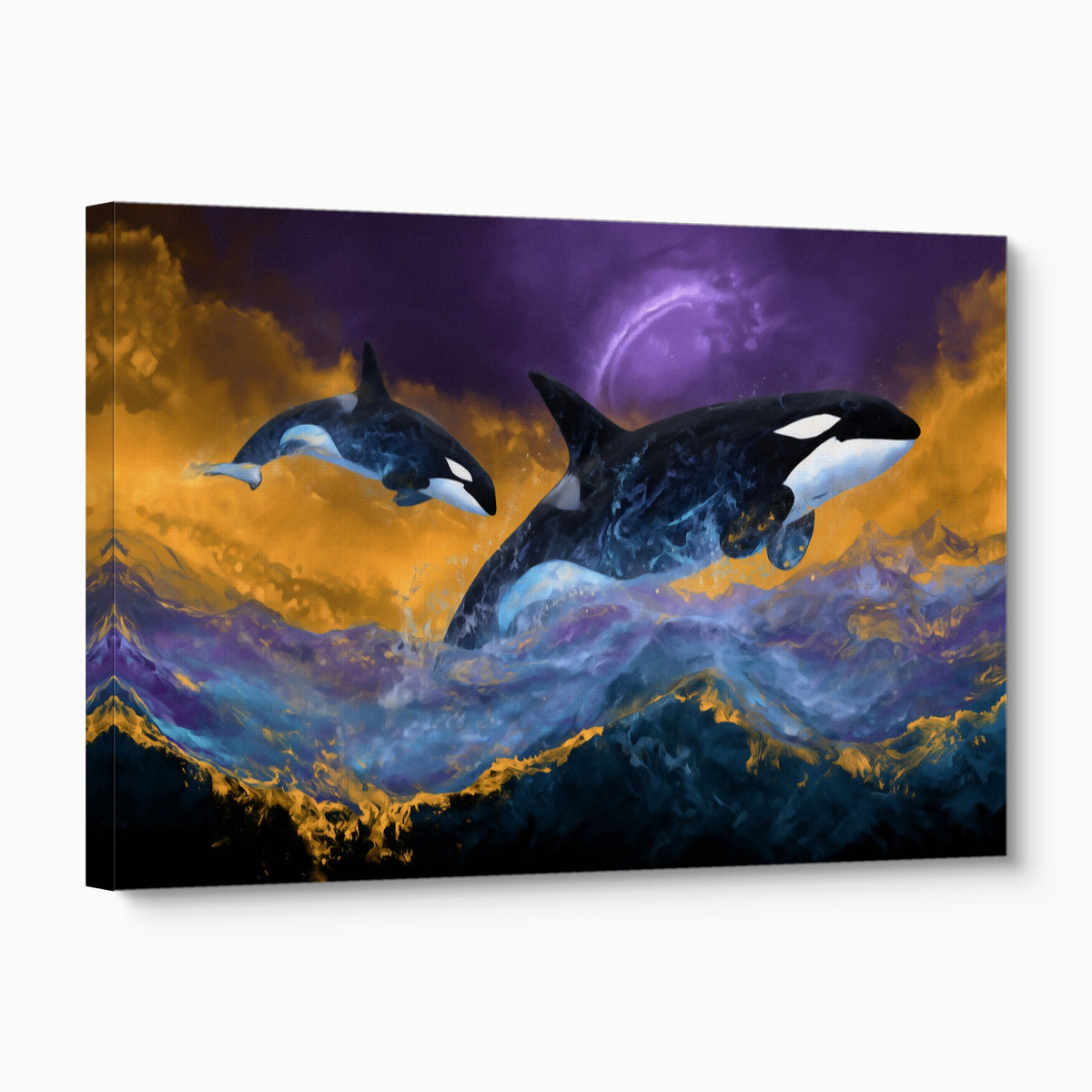 Orcas Midnight Sky — orcas midnight sky angled flush print
