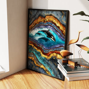 Orcas Stratified Hunt canvas wall art, room view
