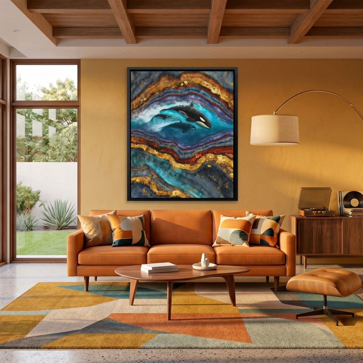 Orcas Stratified Hunt canvas wall art, room view