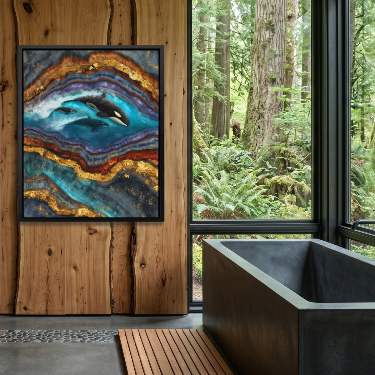 Orcas Stratified Hunt canvas wall art, room view