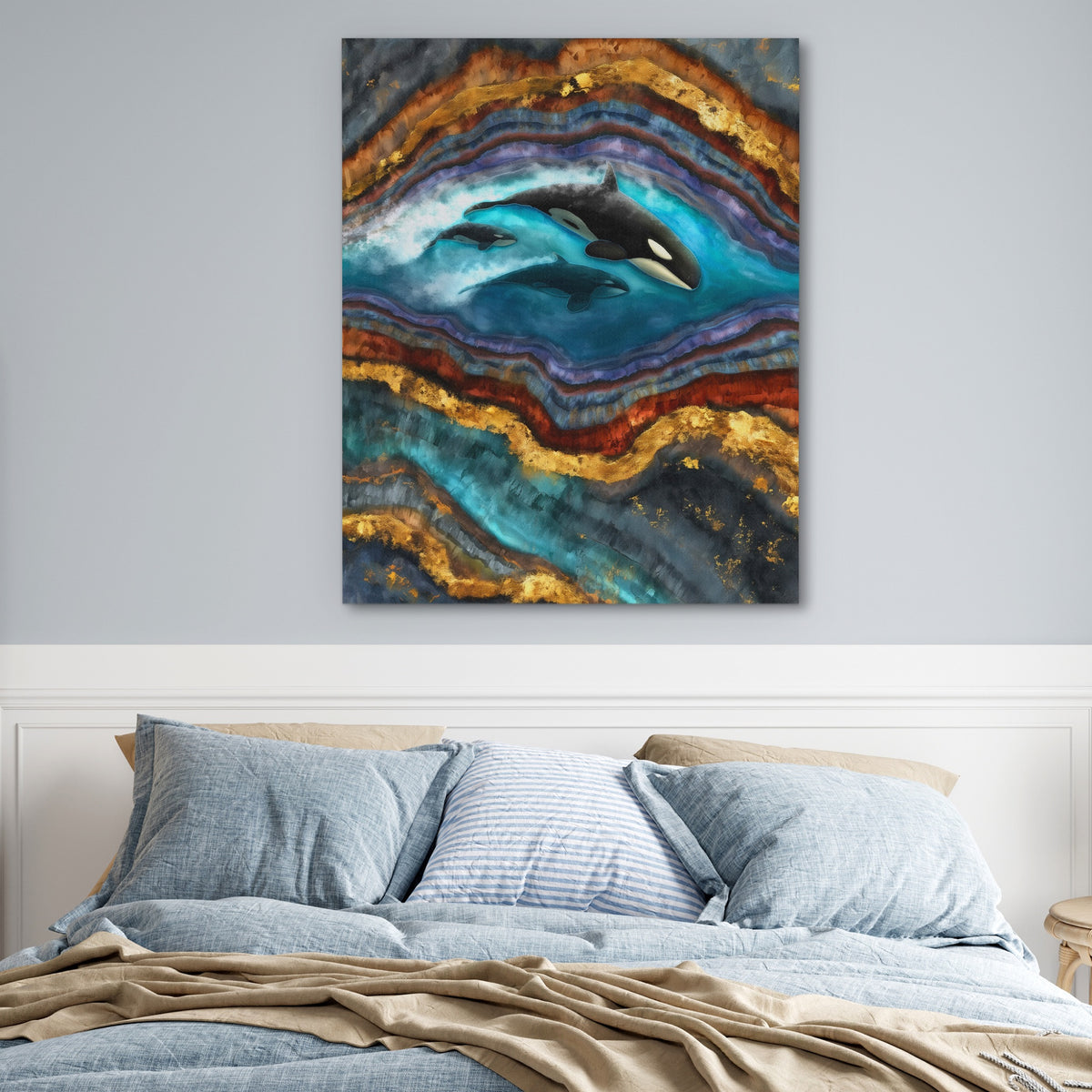 Orcas Stratified Hunt — Orcas Stratified Hunt Blue Bedroom 12